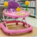 Детские ходунки розовые с пчелкой X-621 • Ходунки для малышей с игровой панелью, звуковыми эффектами и регулировкой высоты