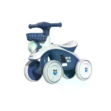 Детский 4-колесный беговел X-625 синий со световыми и звуковыми эффектами • Беговел-каталка для малышей с устойчивой конструкцией, широкими колесами и защитой от опрокидывания