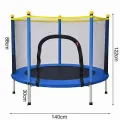 Детский батут 26X-89 140×120 см с защитной сеткой и 6 ножками синий • Игровой батут для детей 26X-89 для дома, дачи, двора, улицы и активных игр синий