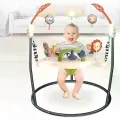 Детский джампер-игровой центр 88616-2 бежевый X-649 • Музыкальный прыгунок для малышей со световыми и звуковыми эффектами, мягким сиденьем и игровой панелью