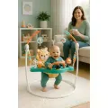 Детский джампер-игровой центр 88616-2 зеленый X-650 • Напольный прыгунок для малышей со световыми и звуковыми эффектами, игровой зоной и съемным сиденьем