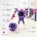 Детские электронные часы-трансформер Robot Watch 2в1 фиолетовые • Наручные часы-робот Robot Watch для детей с цифровым дисплеем и трансформацией в игрушку
