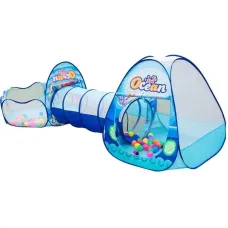 Детская игровая палатка-домик с бассейном для шариков • Палатка детская с туннелем 2в1 сухой бассейн Детская игровая палатка-домик с бассейном для шариков • Палатка детская с туннелем 2в1 сухой бассейн