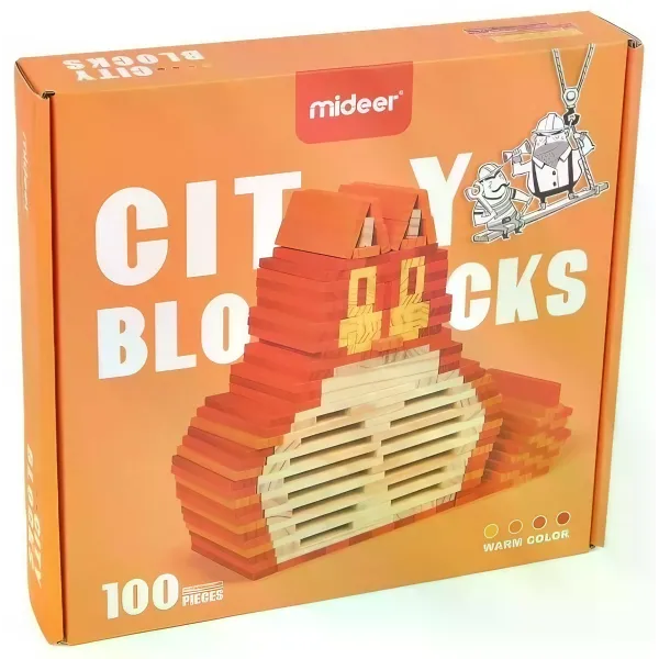 Дитячий конструктор CITYBLOCKS 100 деталей • Дерев'яний будівельний конструктор CITYBLOCKS із блоками 11,7 × 2,3 × 1,2 см для створення веж, мостів, будинків і геометричних фігур