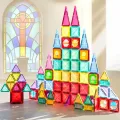 Детский конструктор D018 магнитные блоки • Развивающий детский набор из магнитных строительных плиток 3D 110 деталей