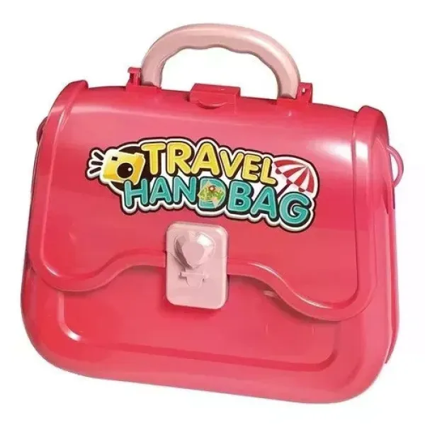 Детский косметический набор Mini Travel Out MTO120 розовый • Игровая сумочка Mini Travel Out MTO120 с 33 аксессуарами для девочки от 3 лет, набор парикмахера и стилиста