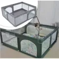 Детский манеж 120×180 см с шариками серый • Игровой манеж 120×180 см с сетчатыми стенками, входом на молнии и 30 шариками