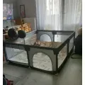 Детский манеж 120×180 см с шариками серый • Игровой манеж 120×180 см с сетчатыми стенками, входом на молнии и 30 шариками