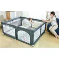 Детский манеж 120×180 см с шариками серый • Игровой манеж 120×180 см с сетчатыми стенками, входом на молнии и 30 шариками