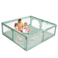 Детский манеж 120×180 см с шариками зеленый • Игровой манеж для детей 120×180 см с сетчатыми стенками, дверцей и 30 шариками