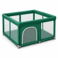 Детский манеж 150×150 см с 10 шариками зеленый • Игровой манеж для детей 150×150 см с комплектом из 10 шариков для дома