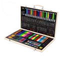 Детский набор для рисования и творчества 180 предметов в деревянном чемоданчике-кейсе