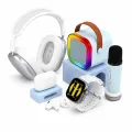 Дитячий набір гаджетів K16-COMBO 4в1 • Подарунковий набір зі смарт-годинником, бездротовими навушниками, RGB-колонкою та караоке-мікрофоном