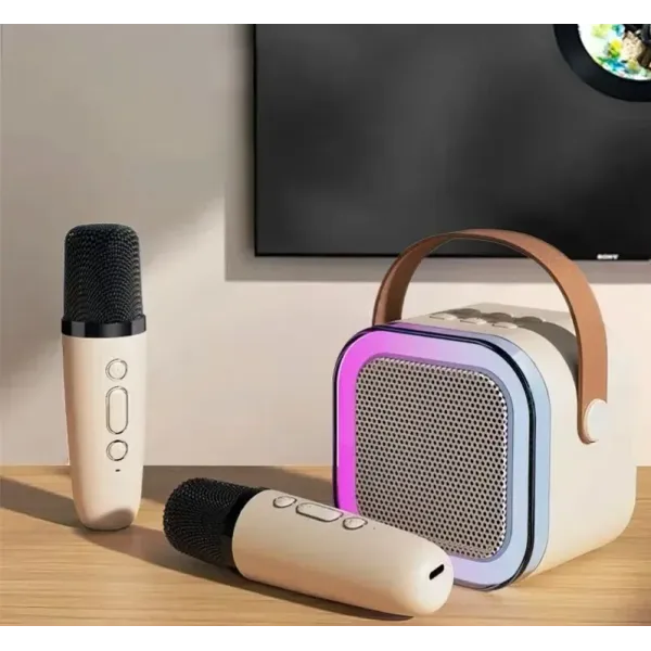 Детский набор Караоке Два беспроводных микрофона + Колонка · RGB подсветка · Bluetooth