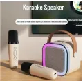 Детский набор Караоке Два беспроводных микрофона + Колонка · RGB подсветка · Bluetooth