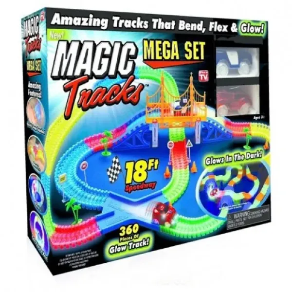 Детский набор MAGIC TRACKS 360 Mega Set Гибкая игрушечная дорога - автотрек конструктор + 2 машинки