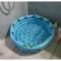 Детский надувной бассейн с мягким дном 80×30 см голубой • Круглый детский бассейн 80×30 см для купания, дачи, двора и летнего отдыха голубой