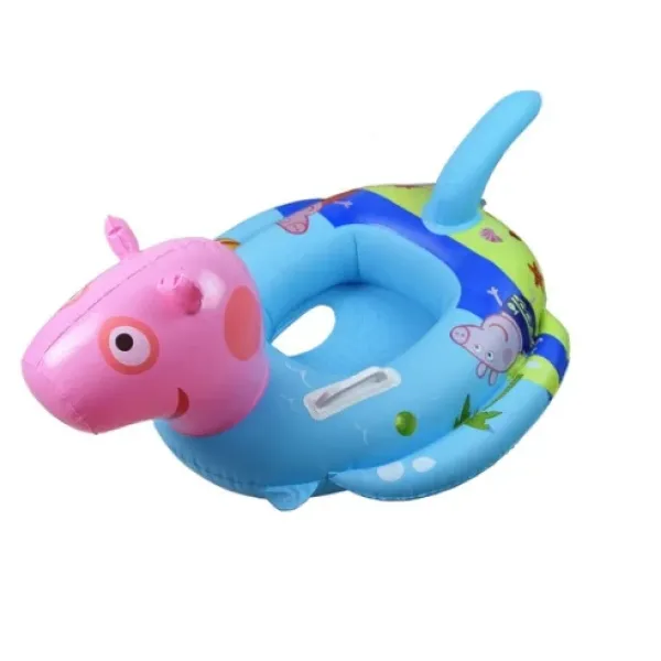 Детский надувной круг с сидением и ручками безопасности, 60 х 46 см · Черепашка / Свинка Пепа / Зайчик / Тигренок