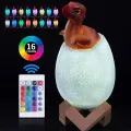 Дитячий нічник Sunroz 3D Dinozaur Lamp • Світлодіодний світильник Sunroz 3D Dinozaur Lamp Динозаврик у яйці з пультом ДК, 16 кольорами RGB, сенсорним керуванням та акумулятором