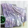Детский плед Magic Blanket 150×120 см фиолетовый • Светящийся плед Magic Blanket 150×120 см со звездами и луной для сна и отдыха