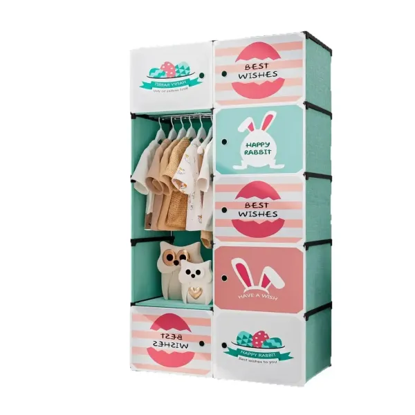 Детский шкаф LY-1047 мини-компактный-портативный-модульный 4 полки ∙ Портативный модульный шкаф LY-1047