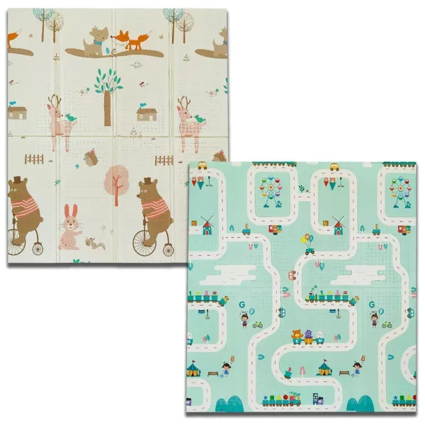 Детский складной развивающий термо коврик двусторонний 