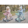 Детский трехколесный самокат 18-3 с родительской ручкой и сиденьем • Самокат-трансформер  18-3 с широкими колесами для детей регулируемым рулем 