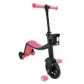 Детский трехколесный самокат-велобег-велосипед 3в1 SCO93 розовый • Самокат-беговел для малышей с сиденьем • Детский трансформер для прогулок и активного отдыха