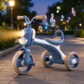 Детский трехколесный велосипед Whale XLT918 26X-54 синий до 40 кг • Детский велобег Whale XLT918 со светом, музыкой, спинкой и корзиной