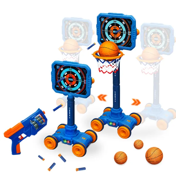 Детский тир 3 в 1 801-17 баскетбол + пистолет + мобильная мишень • Баскетбольный комплект для детей 3 в 1