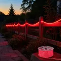 Дюралайт красный Rope-Lights SMD5050-R, 100 м, прозрачный провод • уличная светодиодная гирлянда от сети 220-240 В для праздничной подсветки фасадов, оград и витрин