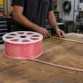 Дюралайт красный Rope-Lights SMD5050-R, 100 м, прозрачный провод • уличная светодиодная гирлянда от сети 220-240 В для праздничной подсветки фасадов, оград и витрин
