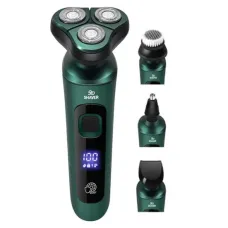 Електробритва 4 в 1 Shaver 9D зелена • Чоловіча акумуляторна роторна бритва з тримером, насадкою для носа, щіткою для обличчя та LCD-дисплеєм Електробритва 4 в 1 Shaver 9D зелена • Чоловіча акумуляторна роторна бритва з тримером, насадкою для носа, щіткою для обличчя та LCD-дисплеєм
