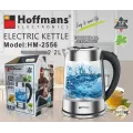 Электрочайник Hoffmans HM-2556 • Стеклянный чайник с подсветкой шкалой и быстрым кипячением воды 2000W