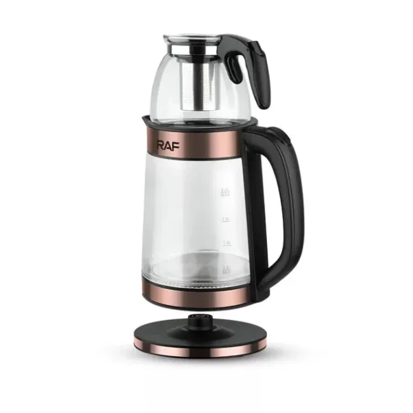 Электрочайник Hoffmans HM-7827 1800W • Стеклянный чайник с заварником 2,2 л + 0,5 л для быстрых напитков