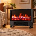 Электрокамин Flame Heater для дома • Портативный обогреватель Flame Heater с эффектом пламени, PTC-нагревом и пультом