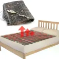 Электропростынь Electric Blanket 150×120 см с подогревом, серая клетчатая • Электрическая простынь Electric Blanket 150×120 см с 2 режимами для кровати и дачи