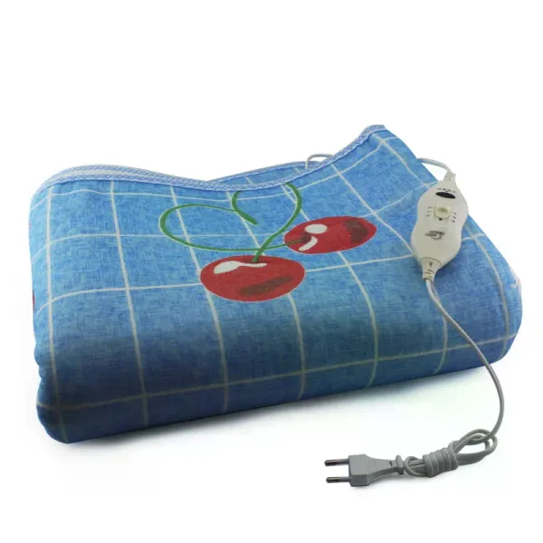 Электропростынь Electric Blanket 150×170 см с 2 режимами подогрева, клетка с вишнями • Электрическая простынь Electric Blanket 220 В с терморегулятором для кровати