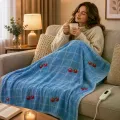 Электропростынь Electric Blanket 150×170 см с 2 режимами подогрева, клетка с вишнями • Электрическая простынь Electric Blanket 220 В с терморегулятором для кровати