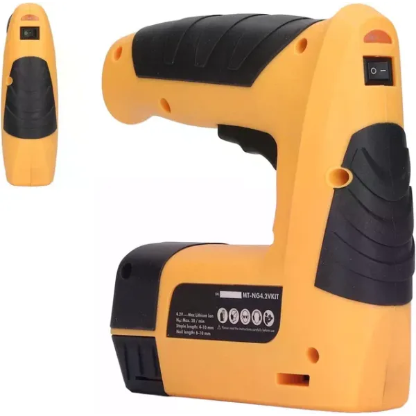 Электростеплер аккумуляторный MLD AT-ST42 для скоб и гвоздей • Степлер строительный электрический USB для мебели, обивки, ремонта и монтажных работ