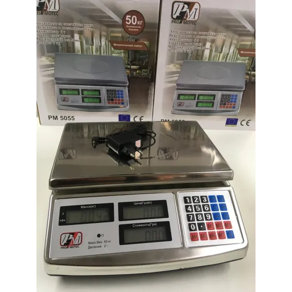 Электровесы со счётчиком цены Promotec PM 5055 Деление 2гр 50 кг весы торговые CG15 PR5