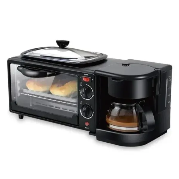 Электрическая духовка BITEK BT-5308 Духовой шкаф с встроенной кофемашиной кофеваркой и сковородой гриль 3 в 1