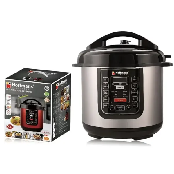 Электрическая мультиварка Hoffmans HM-716 1200 Вт 6,5 л • Мультиварка-скороварка с антипригарной чашей и автоматическими программами приготовления