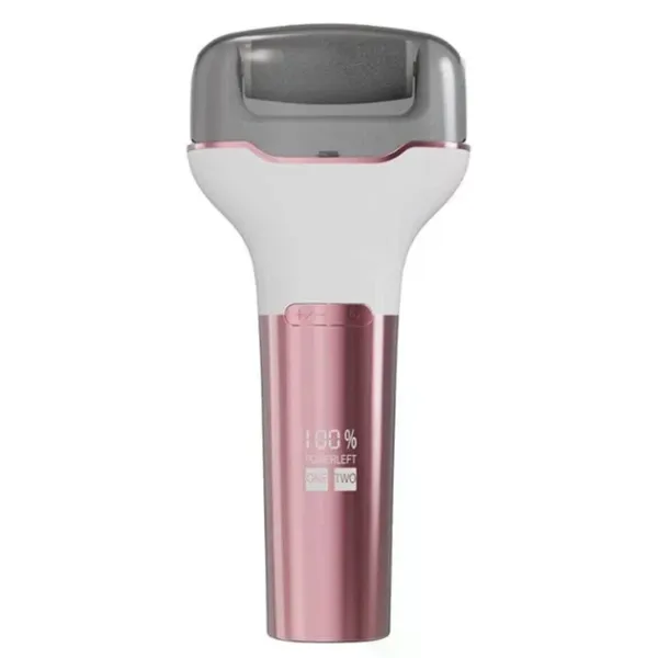 Электрическая пемза для ног PINK с LCD дисплеем • Аккумуляторная роликовая пилка для пяток, удаления огрубевшей кожи и домашнего педикюра