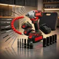 Електричний гайковерт MA752 24V з 2 акумуляторами RED • Акумуляторний гайковерт MA752 для гайок, болтів, авто, гаража та майстерні