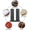 Электрическая мельница для соли и перца 1174 • Автоматический измельчитель специй 2 в 1 на батарейках для кухни, регулируемый помол с подсветкой