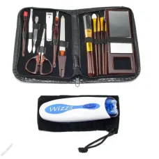 Эпилятор электрический для удаления волос Wizzit с набором инструментов для маникюра 2 в 1 ∙ Косметический дорожный набор Электроэпилятор + Маникюрный набор в чехле
