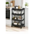 Этажерка универсальная 4-уровневая на колесах • Напольный стеллаж-органайзер для кухни, ванной и дома