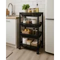 Этажерка универсальная 4-уровневая на колесах • Напольный стеллаж-органайзер для кухни, ванной и дома