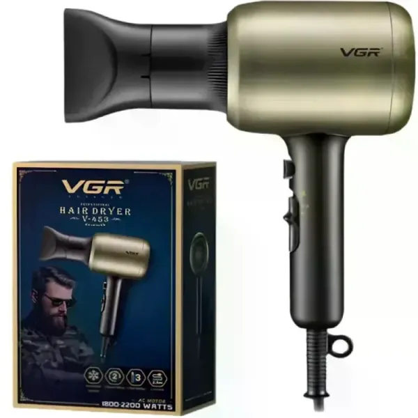 Фен VGR V-453 • Професійний фен для волосся VGR V-453 2200 Вт з холодним обдувом, регулюванням температури та концентратором